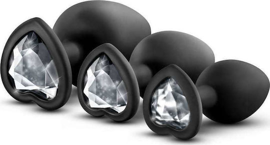 Blush Luxe Bling Plugs Training Kit Anal Plugs Set Black