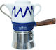 Top Moka Goccia Espresso-Kanne 2 Cups Blau