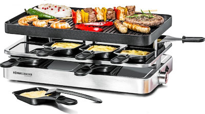 Rommelsbacher Tischplatte Elektrischer Grill Raclette 1200W mit einstellbarem Thermostat 44.5cmx39.5cmcm