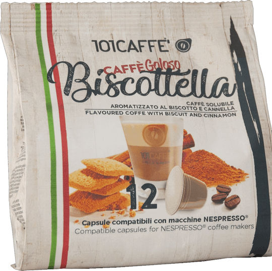 101Caffè Κάψουλες Espresso Biscottella Συμβατές με Μηχανή Nespresso 12caps