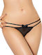 Queen Lingerie Double Strap And Bow Panties Женски Секси Слип Black