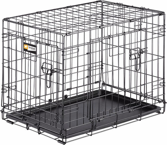 Ferplast Dog-Inn Стоманена кутия за куче с 2 врати Стоманено черно 108.5x72.7x76.8см