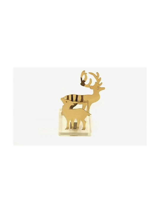 Faitakis Pack Weihnachtliche Metallisch Figur Hirsche Gold Höhe 8cm