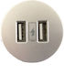 Kopp VersaPICK Χωνευτή Πρίζα με 2 Θύρες USB Ασημί