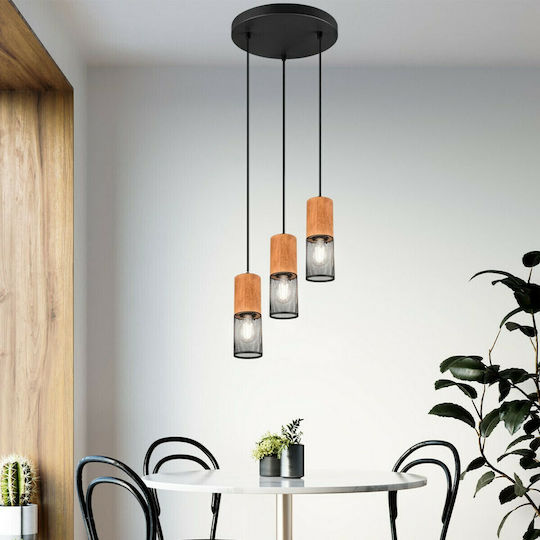 Trio Lighting Tosh Κρεμαστό Φωτιστικό Καφέ 28x150εκ. Trio Lighting Tosh Κρεμαστό Φωτιστικό Καφέ 28x150εκ.
