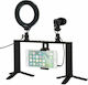 Puluz Led & Microphone Ring Lights 12cm 3200 - 6500K with Desktop Stand and Mobile Phone Holder