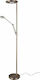 Trio Lighting Barrie Vintage LED Floor Lamp H181xW30cm. with Adjustable White Light 4000lm Bronze