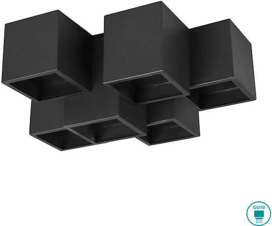 Trio Lighting Fernando Σποτ με 6 Φώτα και με Ντουί GU10 σε Μαύρο Χρώμα