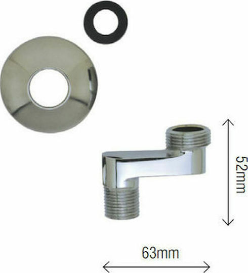 Viospiral Έκκεντρο με Ροζέτα Βαρέως Τύπου Μεγάλο 1/2"x3/4" 05-2654 Εξάρτημα Υδραυλικών Εγκαταστάσεων