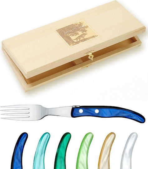 Claude Dozorme Laguiole Set de Furculițe Alimente Inoxidabile Blue Green 6buc