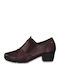 Leder Damen Chelsea Stiefeletten Burgundisch