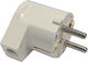 Aca Male Schuko Plug Corner White