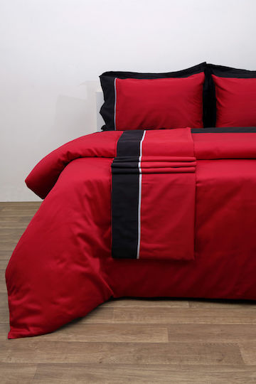 Anna Riska Duvet Queen 220x240cm Luxury Bicolour Red / Black