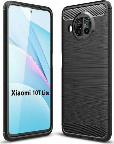 Hurtel Carbon Fiber Brushed Back Cover Silicon Negru (Xiaomi Mi 10T Lite)