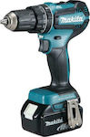 Makita Drill Keyless Black Blue Κρουστικό Δραπανοκατσάβιδο Μπαταρίας Brushless 18V 2x3Ah