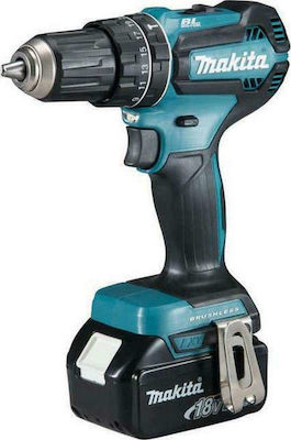 Makita Drill Keyless Black Blue Șurubelniță cu percuție Mașină de găurit Baterie Fără perii 18V 2x3Ah DHP485RFJ