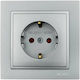 Mono Electric Despina Single Power Safety Socket Silver