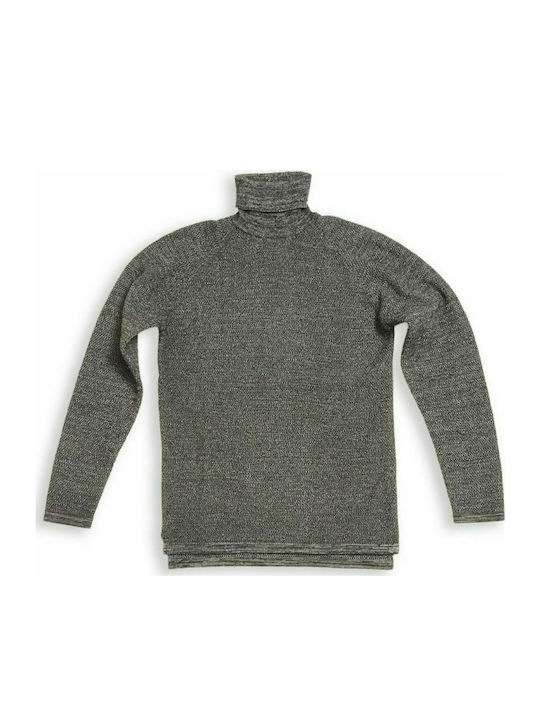 Gabba Herren Langarm-Pullover Rollkragen Dk. Grey Mel