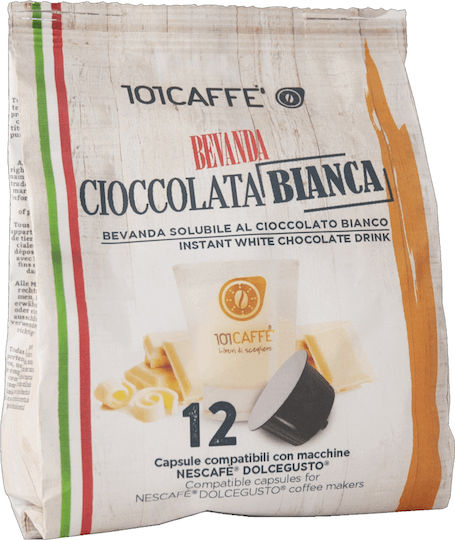 101Caffè Капсули Шоколад Cioccolata Bianca Съвместими с машина Dolce Gusto 12капси