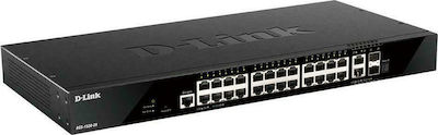 D-Link DGS-1520-28 Gestionat L3 PoE Switch cu 24 Porturi Gigabit (1Gbps) Ethernet și 2 Porturi SFP