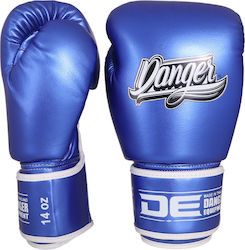 Danger Super Max Synthetic Leather Boxing Competition Gloves Blue