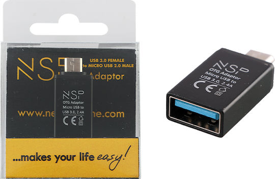 NSP micro USB male - USB-A female 3.0 OTG