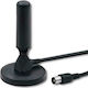 Qoltec 57016 DVB-T2 57016 Indoor TV Antenna (Does not Require Power Supply) Black