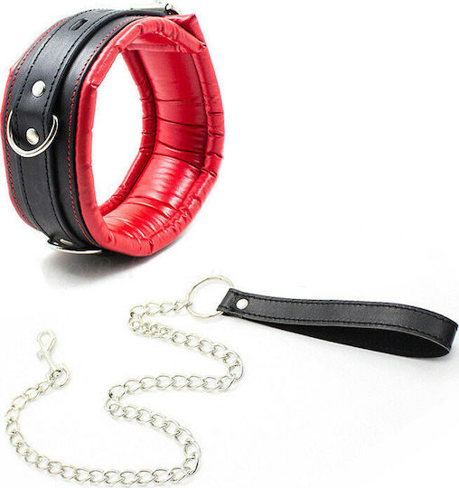 Fetish Addict Collar With Leash Κολάρο σε Κόκκινο Χρώμα