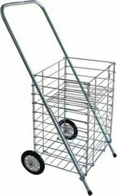 Metallic Shopping Trolley Foldable Gray 45x54x93cm