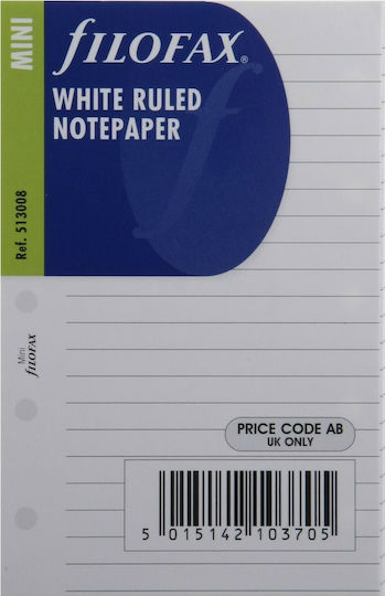 Filofax 20 Refill Pads A6 Ruled White