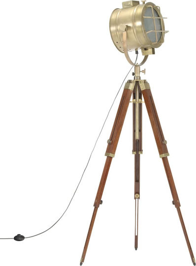 vidaXL Vintage Floor Lamp H165xW22cm. with Socket for Bulb E27 Brown