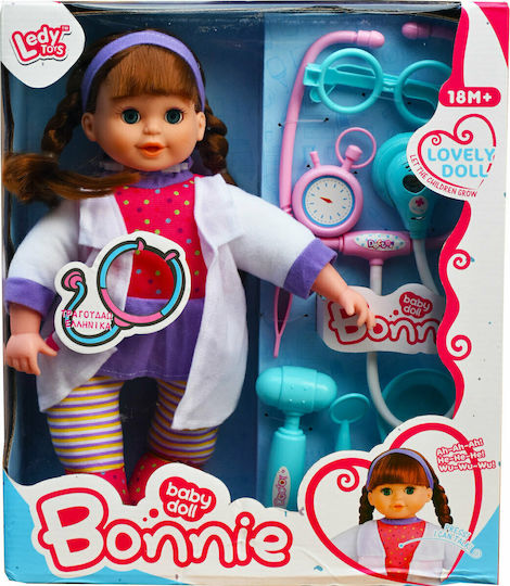 Zita Toys Baby Doll Set Bonnie Doctor With Stethoscope For 1.5+ Years 36 cm