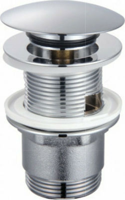 Viospiral Brass Valve Sink with Overflow and Output 65mm Silver