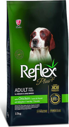 Reflex Plus Adult Medium/Large 15kg Dry Food Gluten-Free for Adult Medium & Large Breed Dogs with Chicken