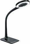 Trio Lighting Lentilă de mărire de masă cu lumină Lupo Negru (3x)