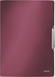 Leitz Folder with Rubber Band and Ears for Paper A4 Red