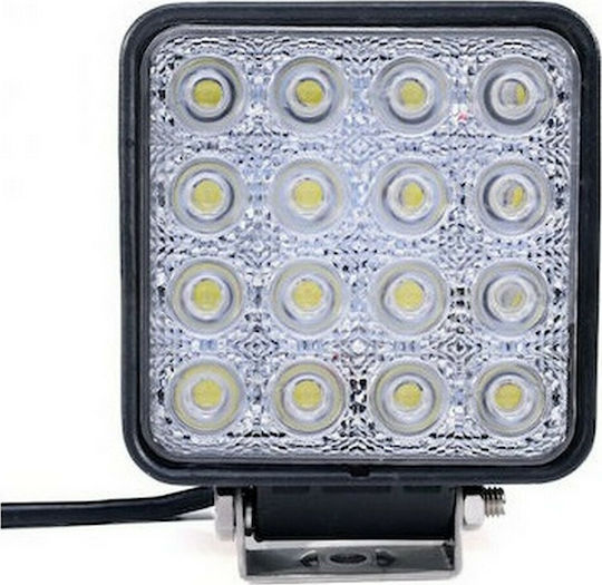 Raistar Τετράγωνος Προβολέας Αυτοκινήτου LED Universal 48W 1τμχ