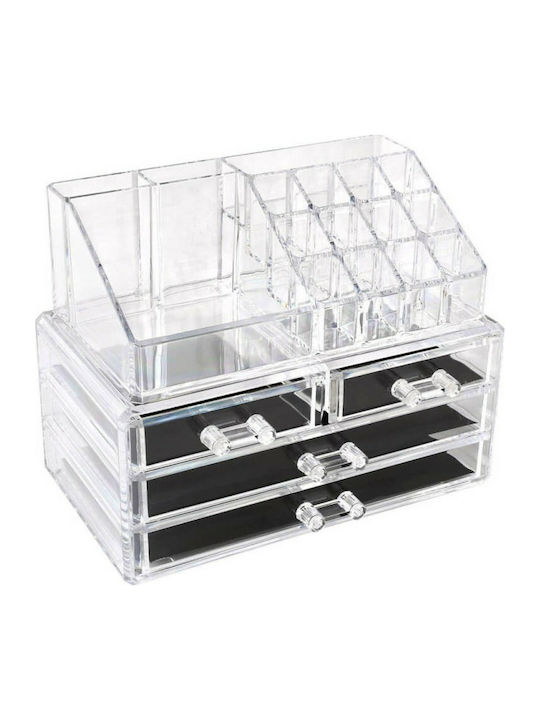 Factory Kosmetikorganisator Mit 4 Schubladen Transparent 24x20x15cm