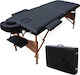 SuperOrtho Portable Foldable Physiotherapy Bed Black Wooden 192x70cm