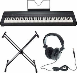 Thomann Electric Stage Piano DP-28 Plus Set with 88 Centered Keyboard Built-in Speakers and Connection with Headphone and Computer Black