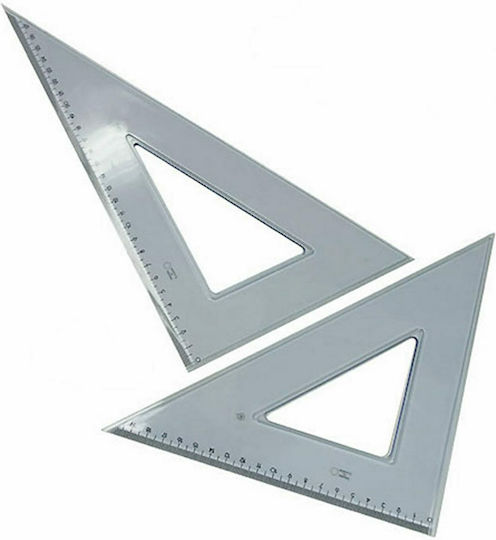 Pratel Set 2 Geometric Triangles Plastic Transparent 45 & 60 Μοιρών