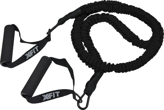 X-FIT High End Λάστιχο Γυμναστικής Σωληνωτό Πολύ Σκληρό με Λαβές Μαύρο