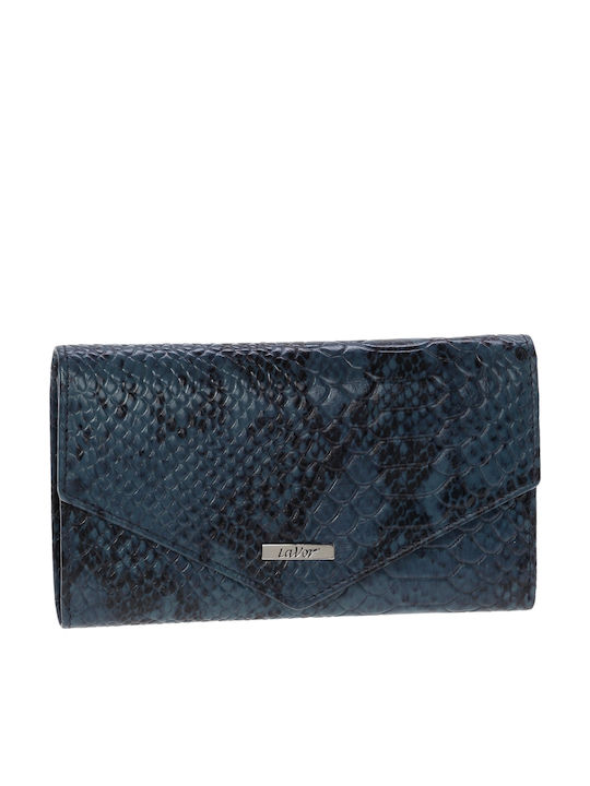 Large Leather Women's Wallet with RFID Navy Blue