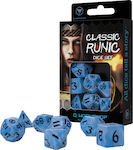 Q Workshop Classic Runic Dice Set Glacier & Black 7τμχ