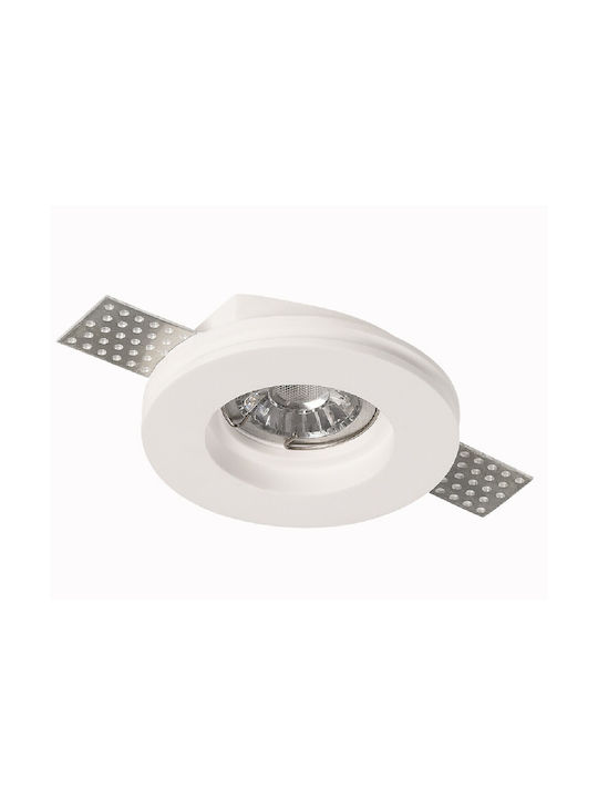 Sun Light Τετράγωνο Γύψινο Χωνευτό Σποτ με Ντουί GU10 Λευκό 10x10εκ. 1τμχ