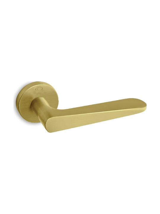 Convex Lever Middle Door with Rosette 1725 1725RORS02S02 Pair with Rosette Brass