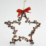 Eurolamp Wood Christmas Decorative Hanging Star 3x3x31cm 2pcs Brown