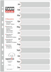 Typotrust Πλαστικά Διαχωριστικά για Έγγραφα A4 με Τρύπες 12τμχ 12 Months