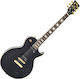 Vintage V100P ReIssued Electric Guitar Single Cut with 2xP90 Pickups Arrangement Black