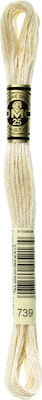 DMC Thread Embroidery Μουλινέ 117 Cotton in Beige color 8m Tan Ultra Very Light